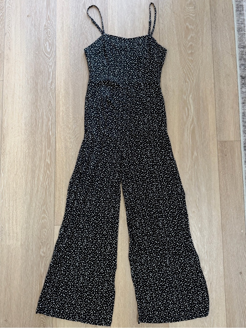 Forever 21 Black Spotted Wide-Leg Jumpsuit